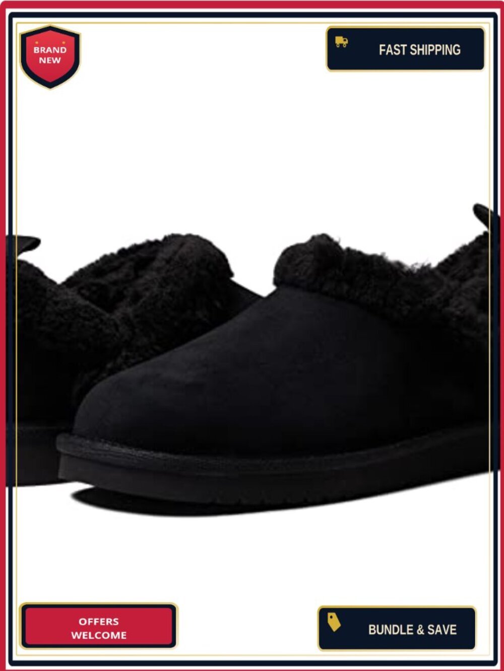 Koolaburra by UGG Advay Slip-On Slippers Suede Faux Fur Cuff